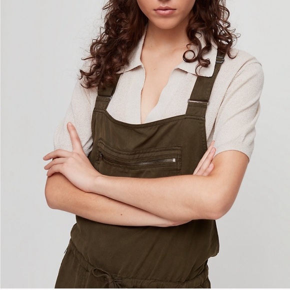 ARITZIA | WILFRED FREE ‘VALLETTA OVERALLS’ DRAPEY WASHED TWILL CINCH TIE WAIST - Picture 7 of 16